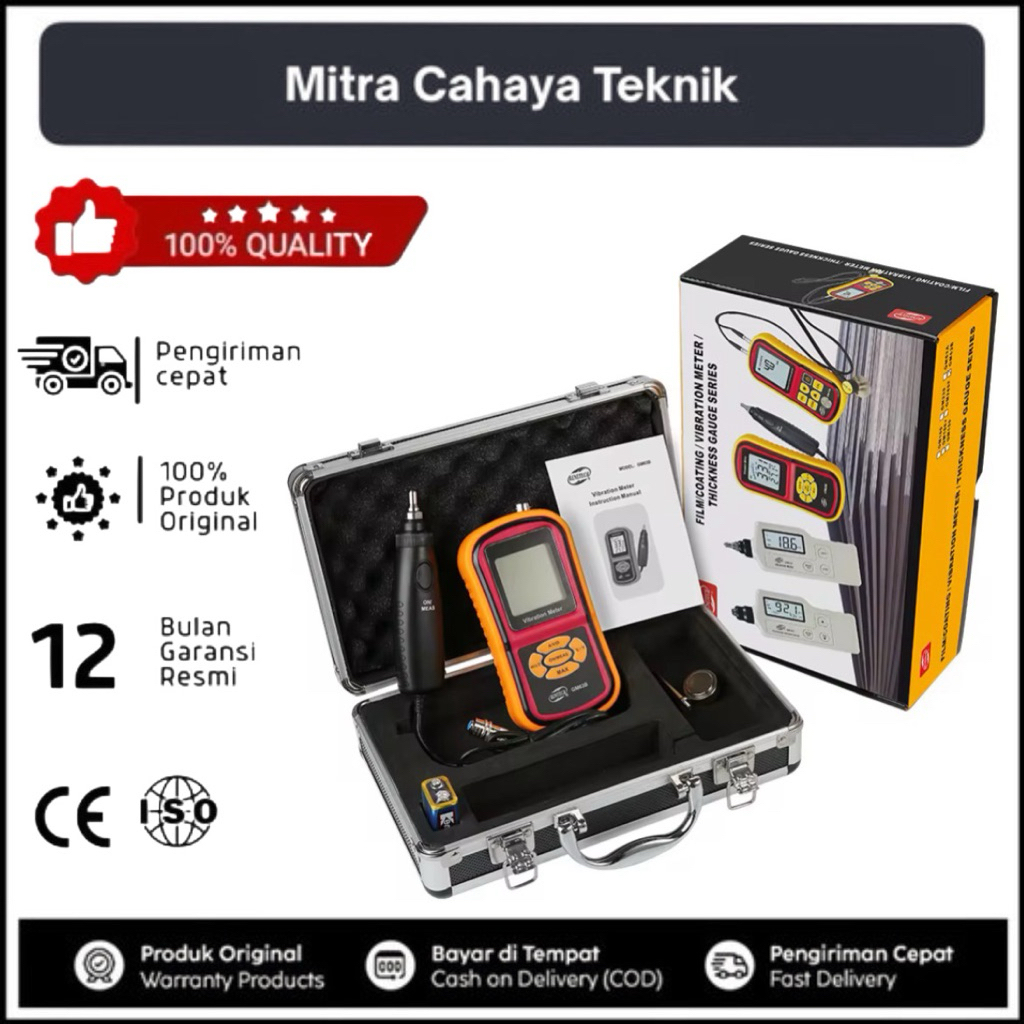 Benetech GM63B Digital Vibration Meter Alat Ukur Getaran Mesin - Getaran Meter Vibration Tester GM 6