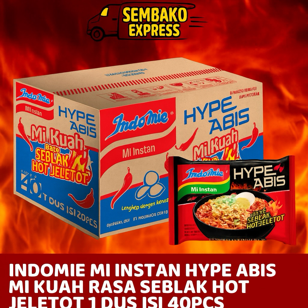 

Indomie Hype Abis Seblak Jeletot – 1 Dus Isi 40 Bungkus
