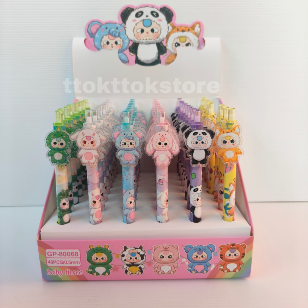 

PULPEN GEL CETEK BABY THREE KARAKTER/PULPEN GEL CETEK LUCU/PULPEN LUCU BABY THREE