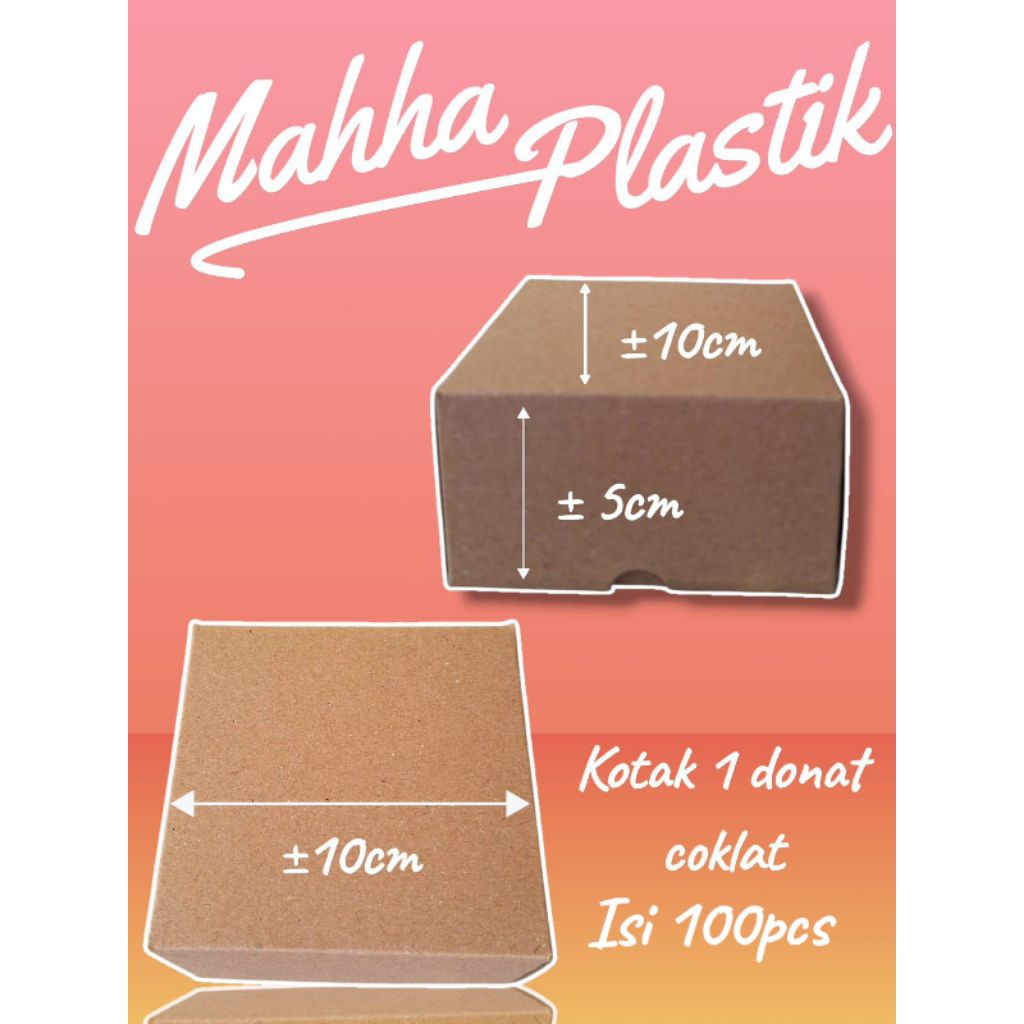 

( 1 Pack/100pcs ) Kotak Donat, Box Donat, Kotak 1 donat Coklat