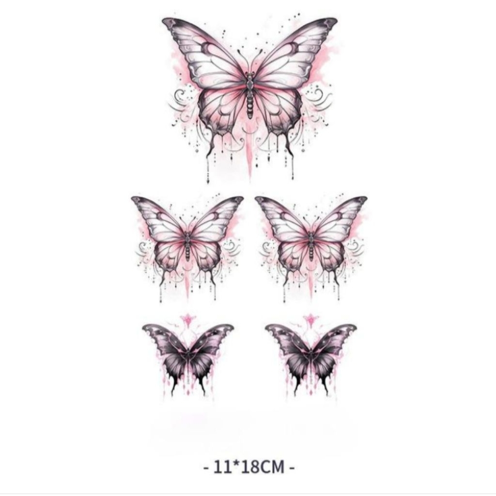 TI-STIKER TATO GLITTER WAJAH TEMPORER SEMI PERMANENT / TATO STIKER BUTTERFLY WATERFROOP PREMIUM-mode