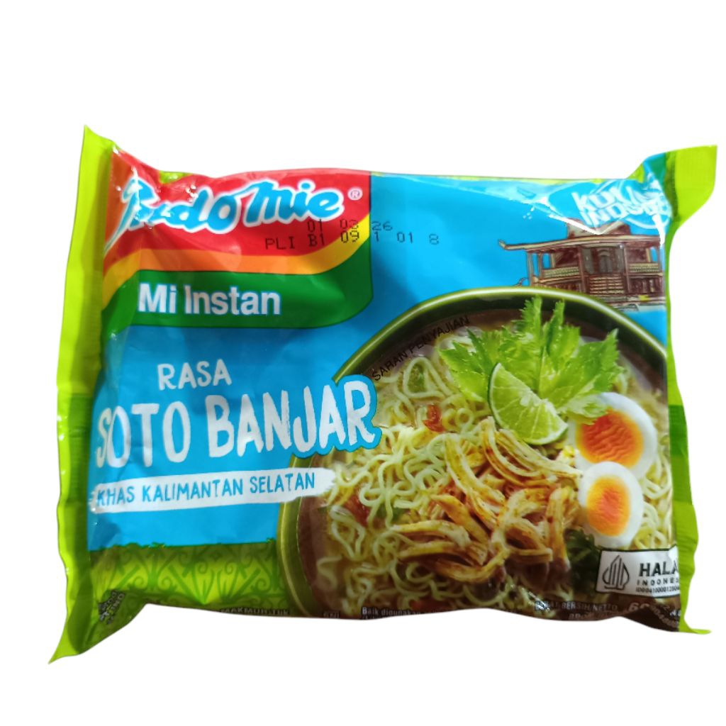 

Mie Indomie Kuah Rasa Soto Banjar Khas Kalimantan Selatan 69gr Mi