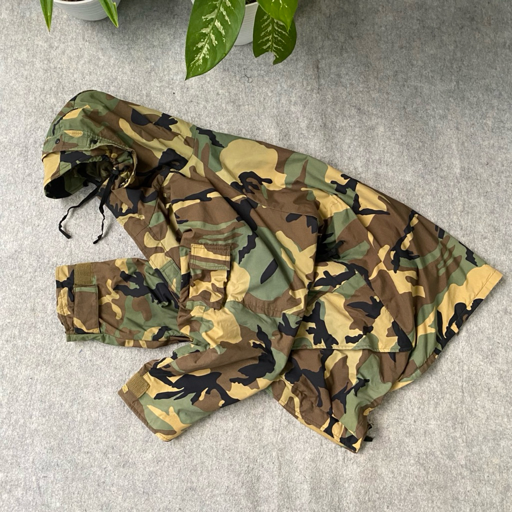 jacket parka ecwcs woodland camo military vintage 90's super cakep