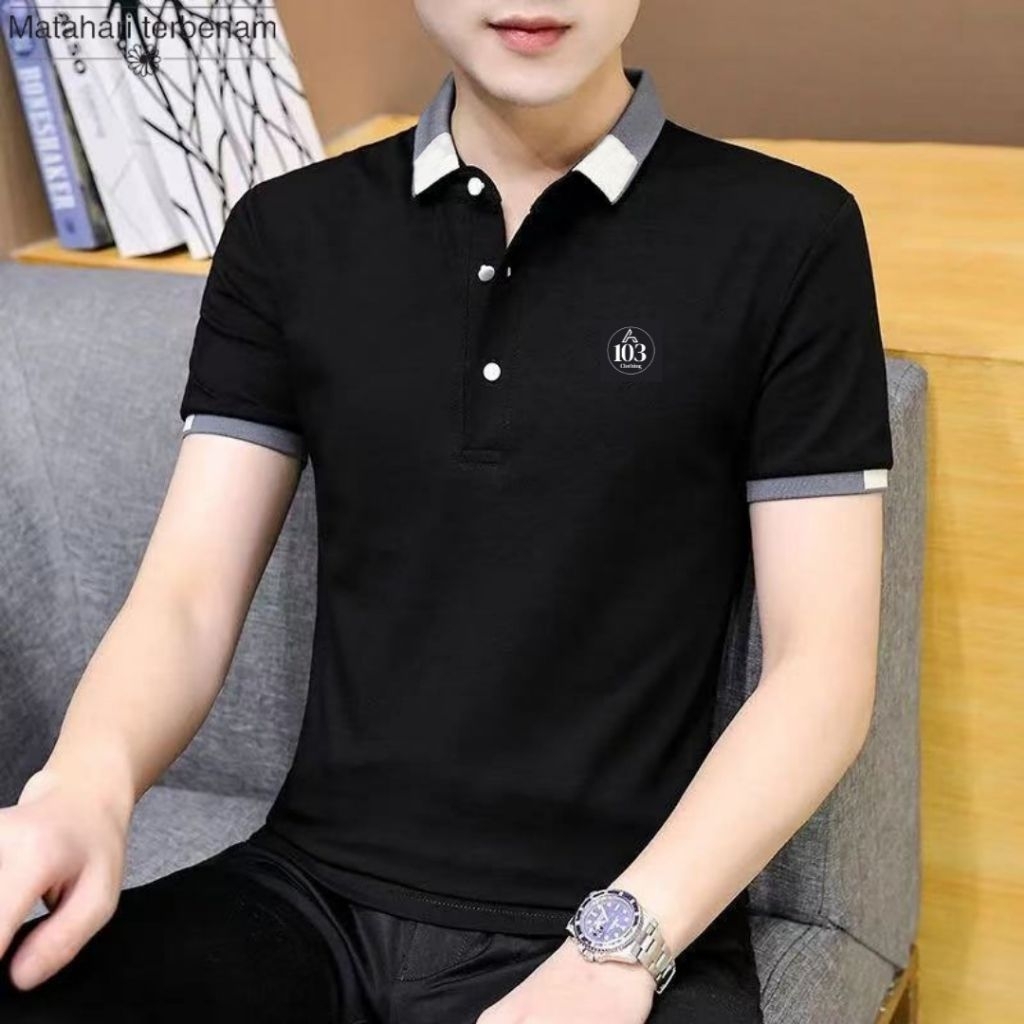Baju pria Kaos kerah-Baju kaos Pria berkerah-Baju pria tangan pendek