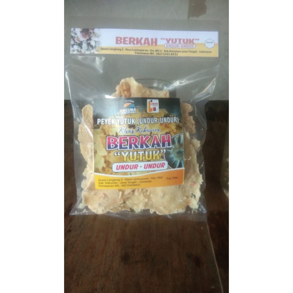 

PEYEK YUTUK (UNDUR-UNDUR) LAUT KEMASAN 250G RENYAH DAN CRISPY