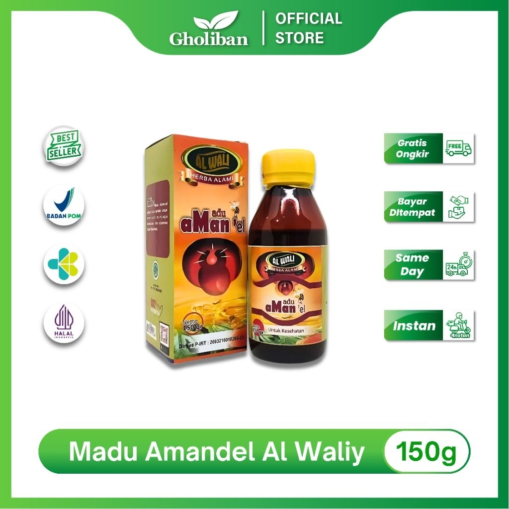 

Al Wali Madu Herbal Amandel 150g untuk Membantu Meredakan Amandel dan Radang Tenggorokan