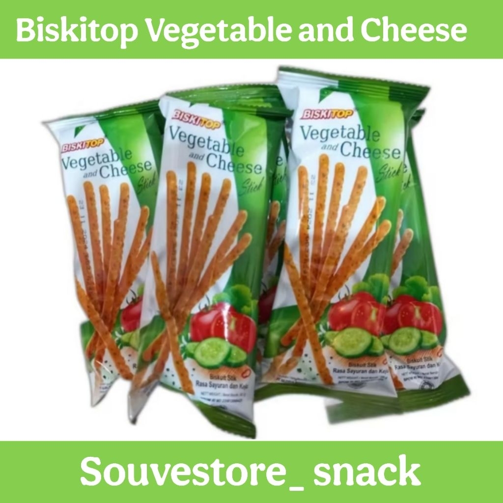 

Biskitop Vegetable and Cheese Stik rasa sayur harga perpc