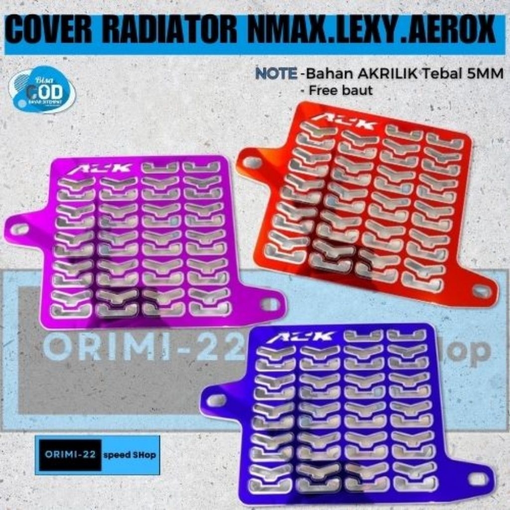 cover radiator Tutup Radiator Nmax old new Aerox 155 old new Lexy model akrilik bagus