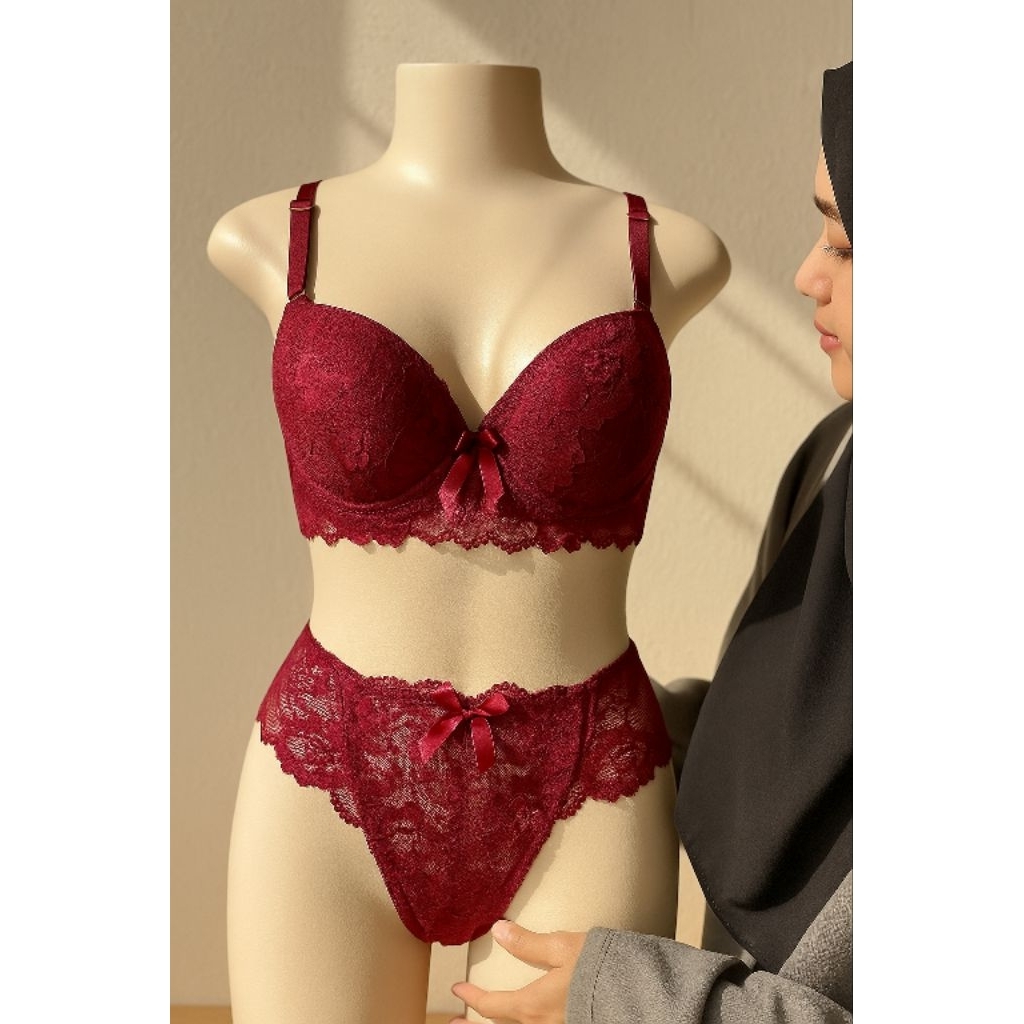 Bra Bh Set Celana Dalam Busa Tebal Push Up Cup B Kait 3 Bh Wanita Dewasa Remaja