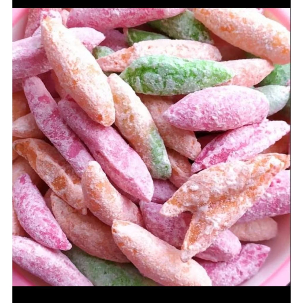 bidaran getas warna wArni manis/kue gabus warna warni manis 500gram