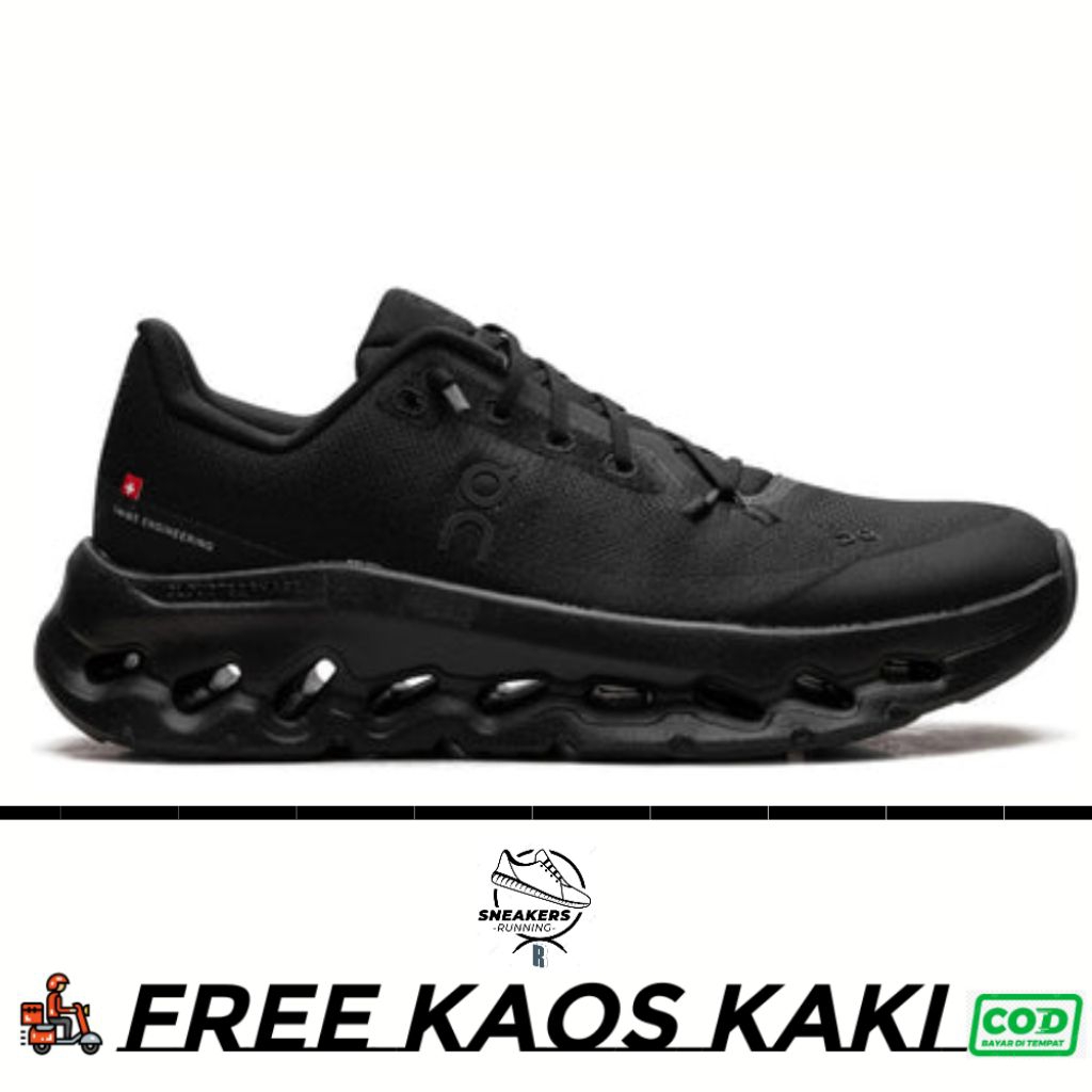 SNEAKER RUNNING R/sepatu running pria wanita cloudtilt full black