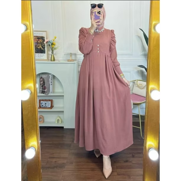 Gita Dress Maxy Crincle Premium Gamis