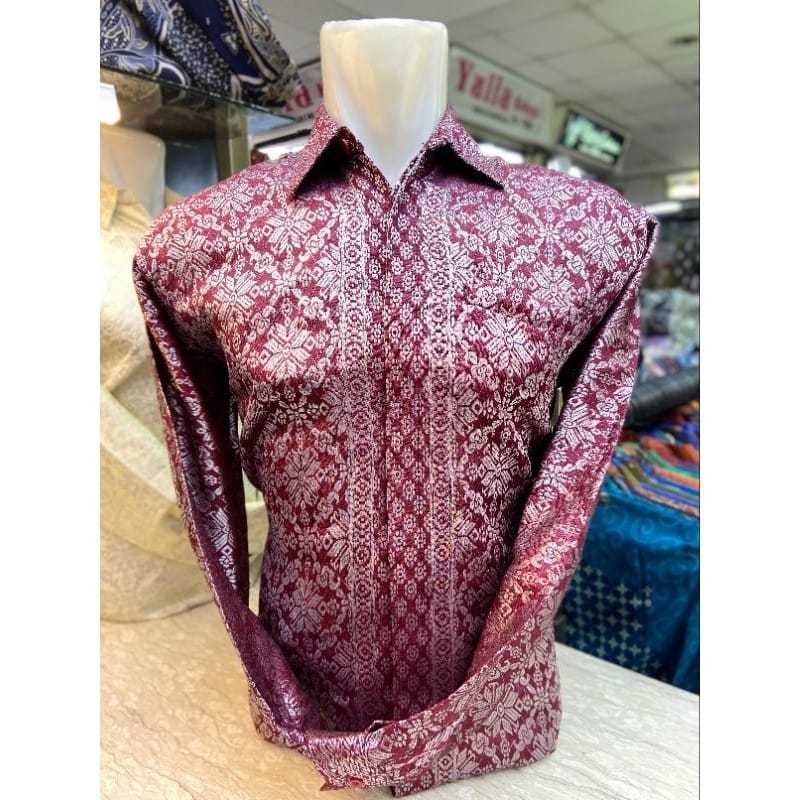 Kemeja Songket Pria Mewah Nyaman Acara Resmi Kemeja Songket Pria/Kemeja songket Furing/Kemeja Premiu