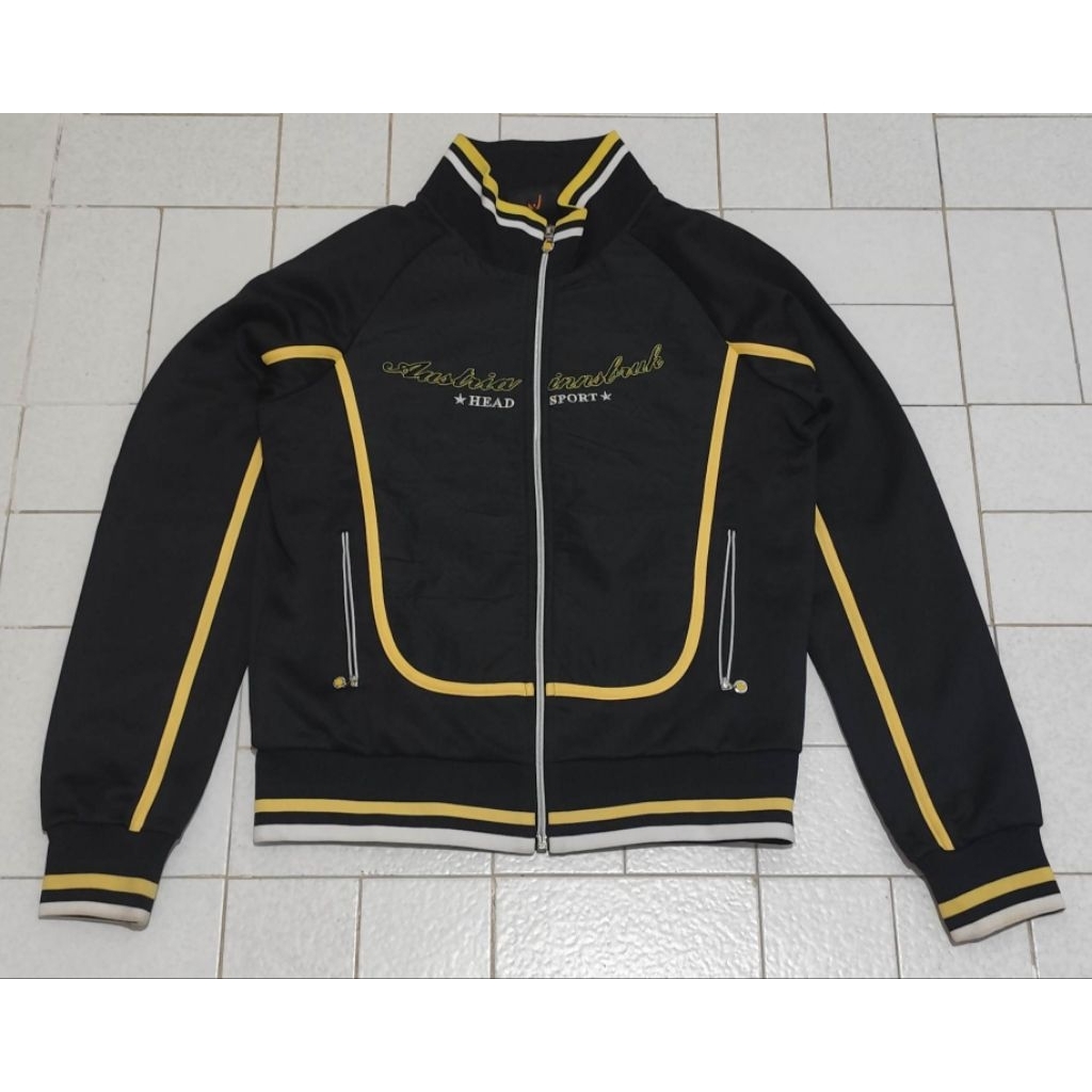 Jaket Sport Motoran Tebal Head Hitam Kuning