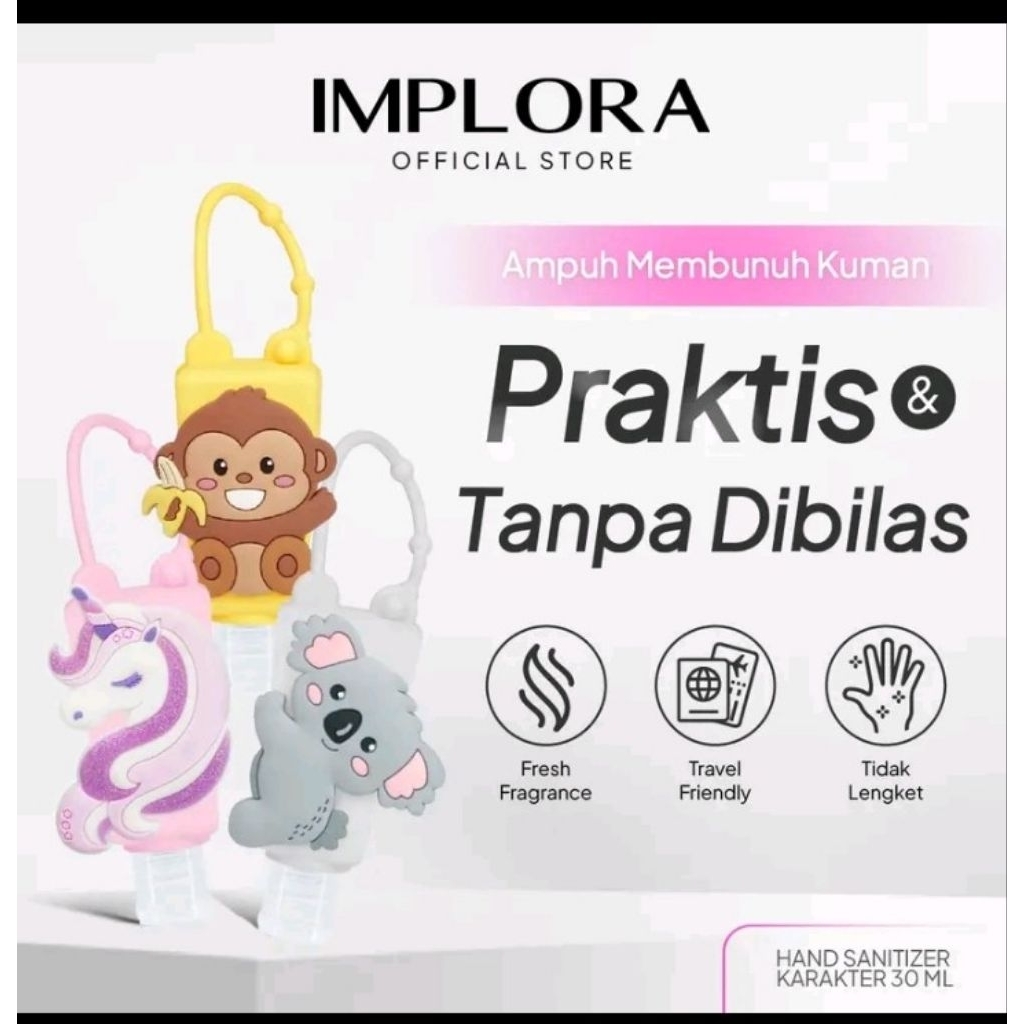 implora icare hand sanitizer gel 30ml/pembersih tangan -gantungan karakter