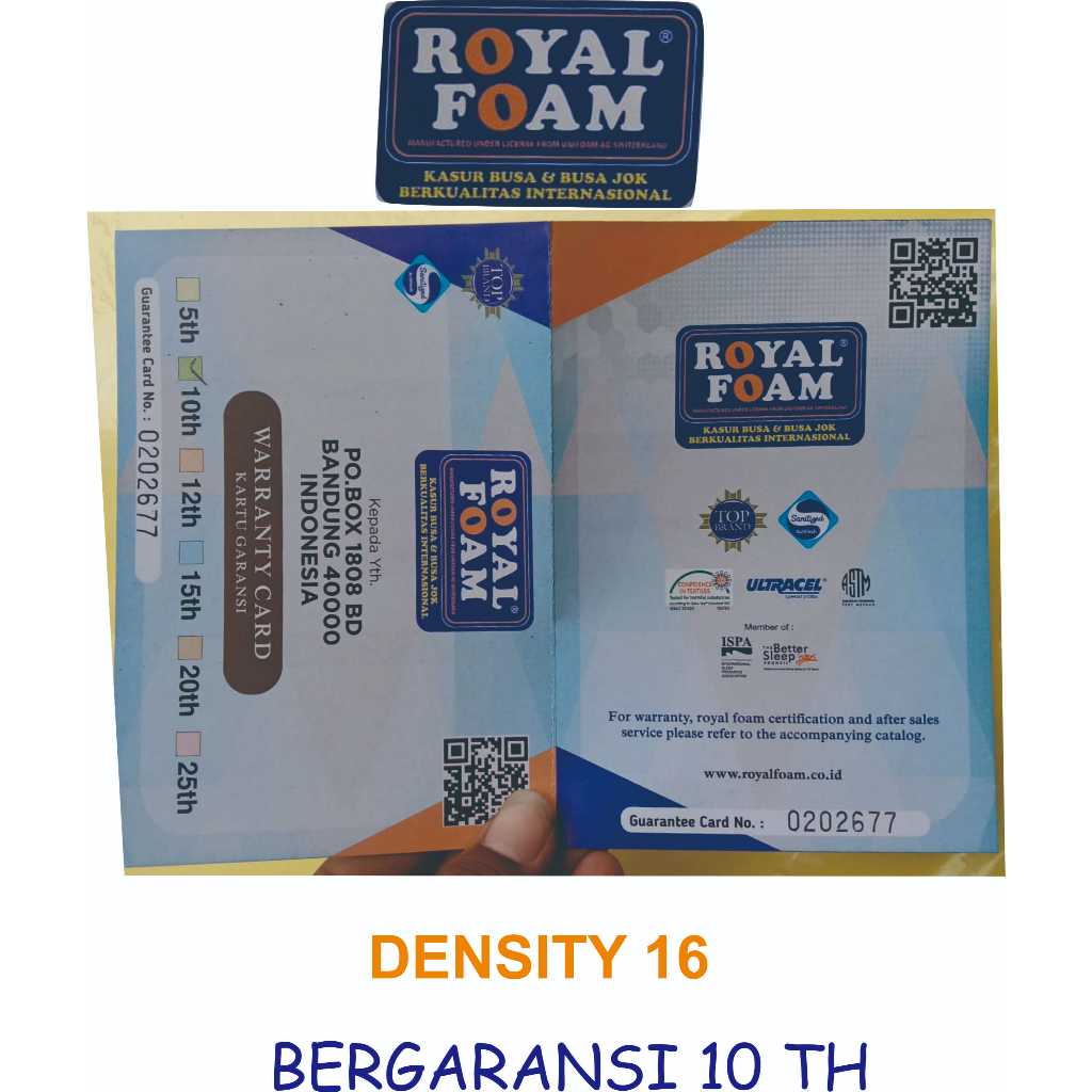 Royal Foam Ukuran 180x200 Free Bantal