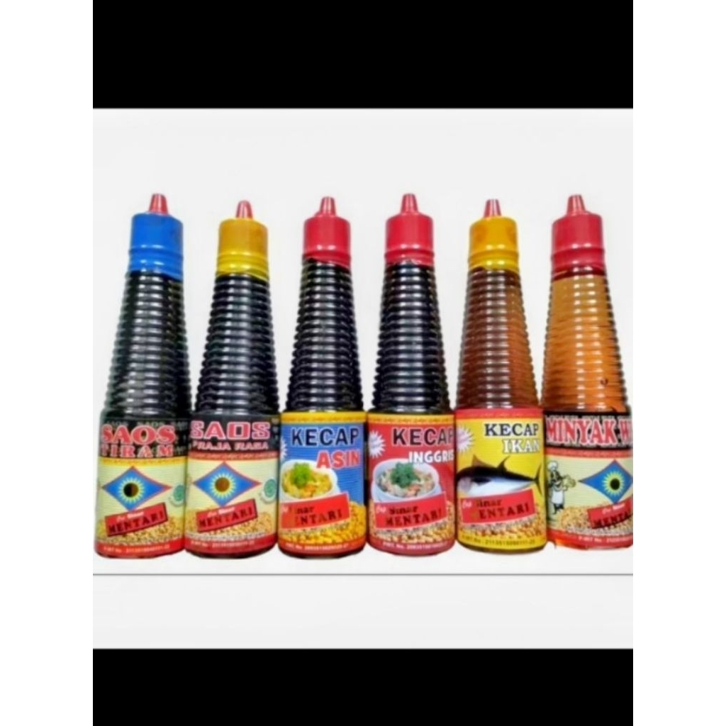 

Saos Raja Rasa isi 6 x150 ml Cap Sinar Mentari Minyak wijen,Raja Rasa,Saos Tiram,Kecap Asin,Kecap Inggris,Kecap Ikan