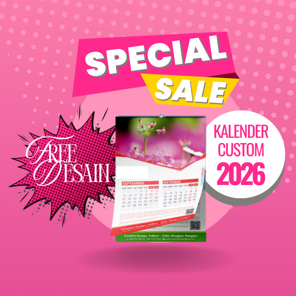 

Kalender 2026 Custom 6 Lembar Ukuran 46x64, 32x48, 50x70, 38x53
