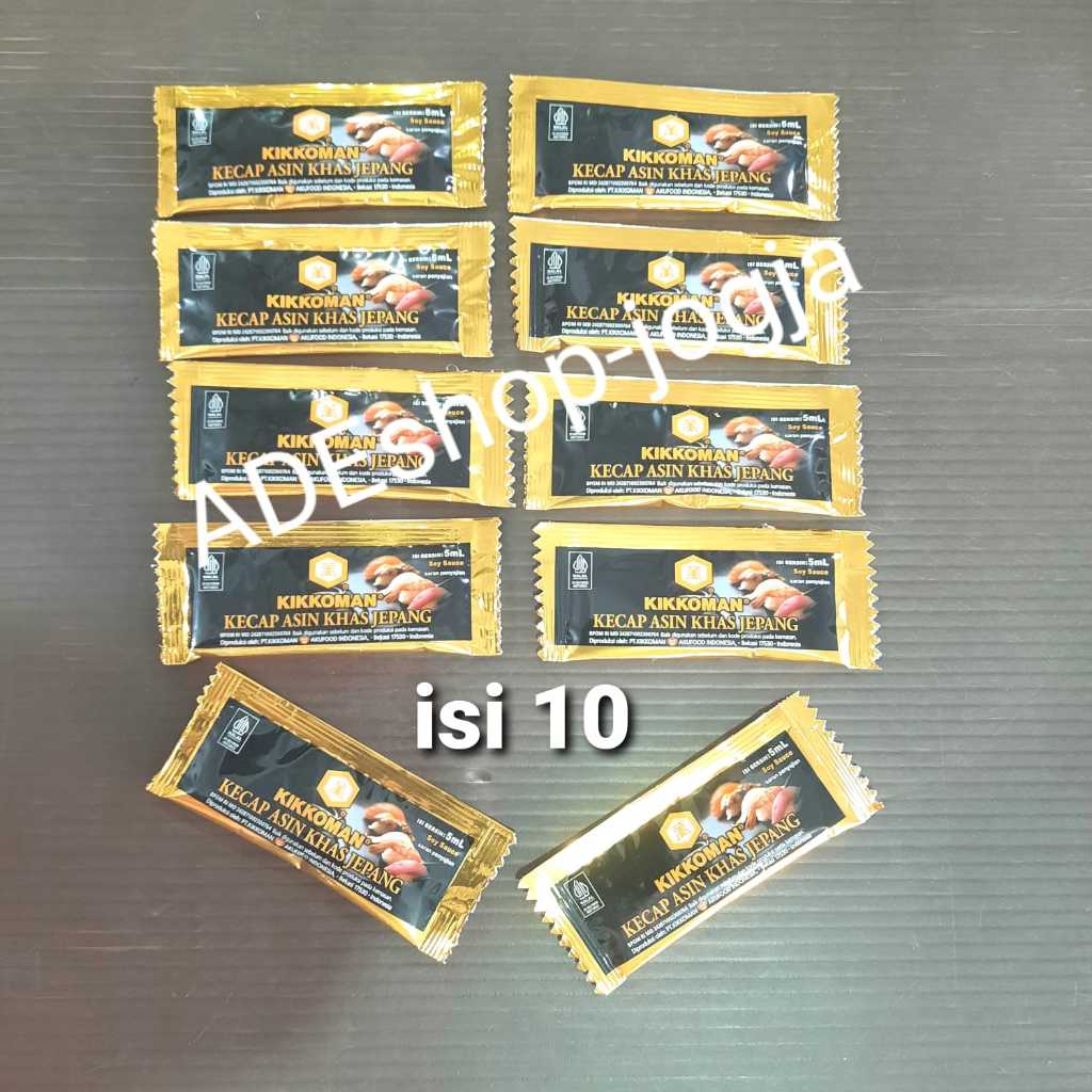 

Kikkoman Soy Sauce Shoyu Kecap Asin Sachet sushi jepang sashimi 5 ml isi 10