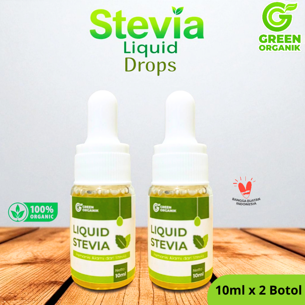 

GREEN ORGANIK Paket Stevia Cair 10ml x 2 Botol / Pemanis Alami Nol Kalori