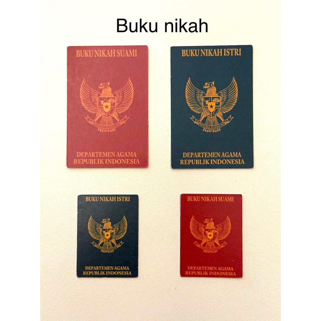 

SEPASANG BUKU nikah replika miniatur buku nikah |buku nikah hiasan mahar/scrabbook buku nikah kecil