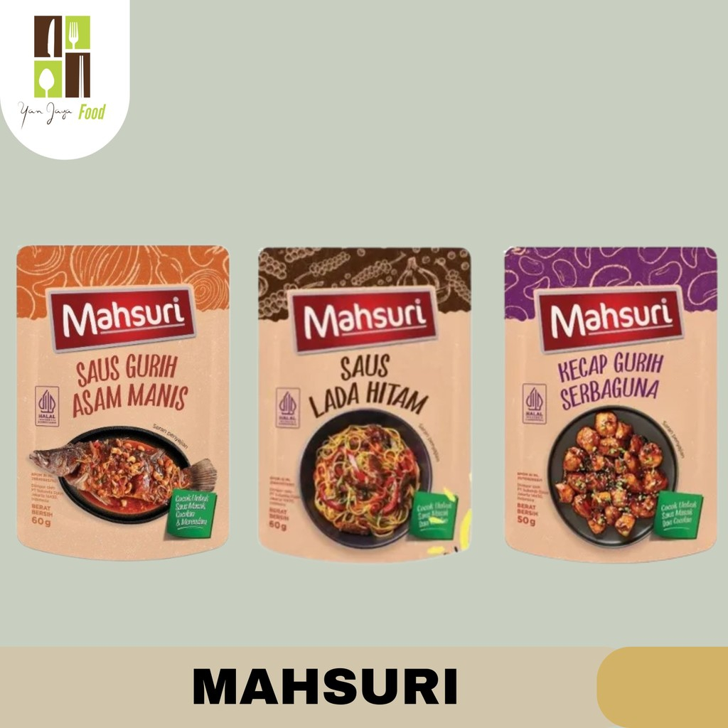 

Lee Kum Kee Mahsuri Saus Instan Saus Gurih Asam Manis 60g / Saus Lada Hitam 60g / Kecap Gurih Serbaguna 50g