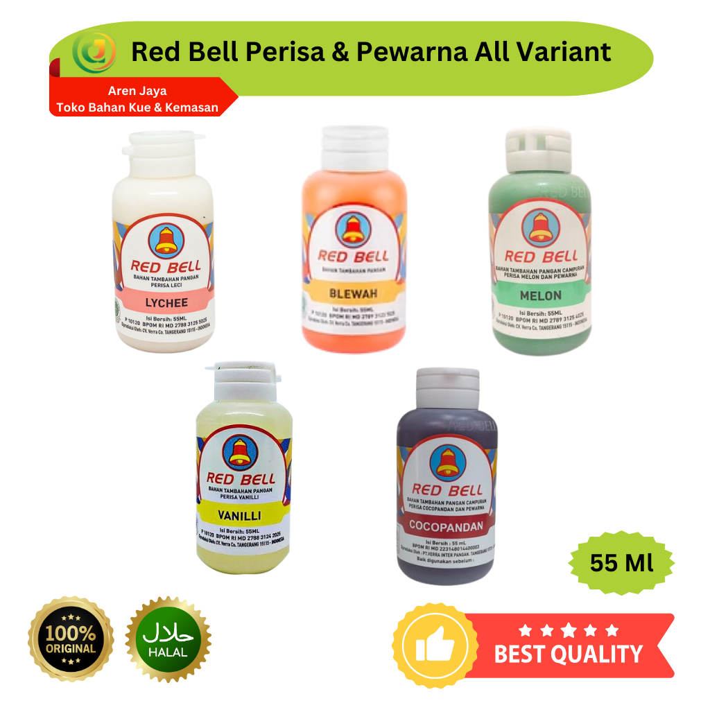 

Red Bell Pasta Perisa Pewarna Makanan Essence All Variant Aneka Rasa 55 Ml Original
