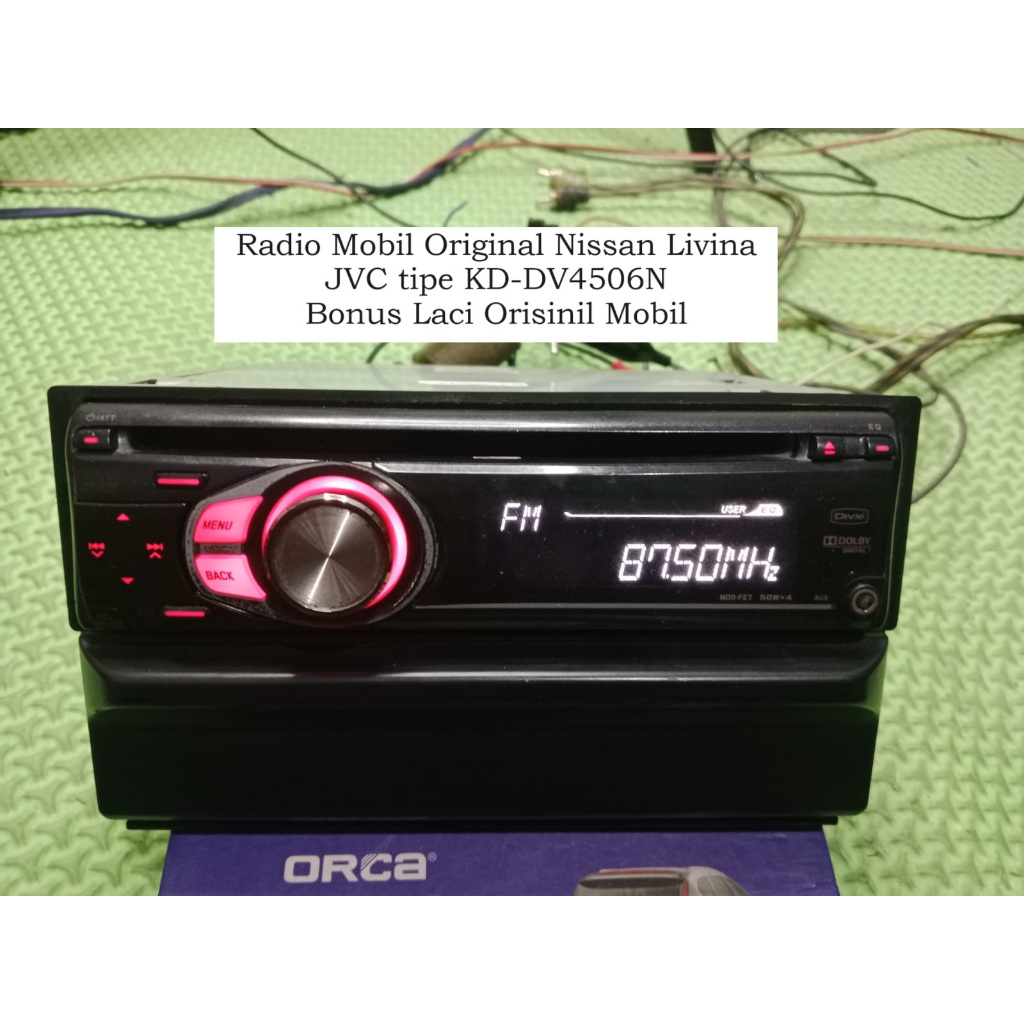Tape Mobil Nissan Livina dengan Laci | JVC KD-DV4506N | Bonus Soket dan Bracket