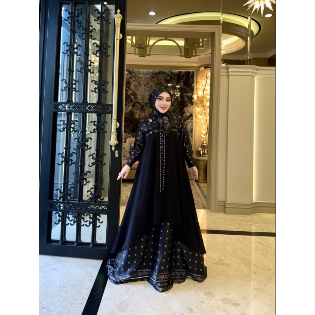 shellasaukia set hijab gamis mono ss