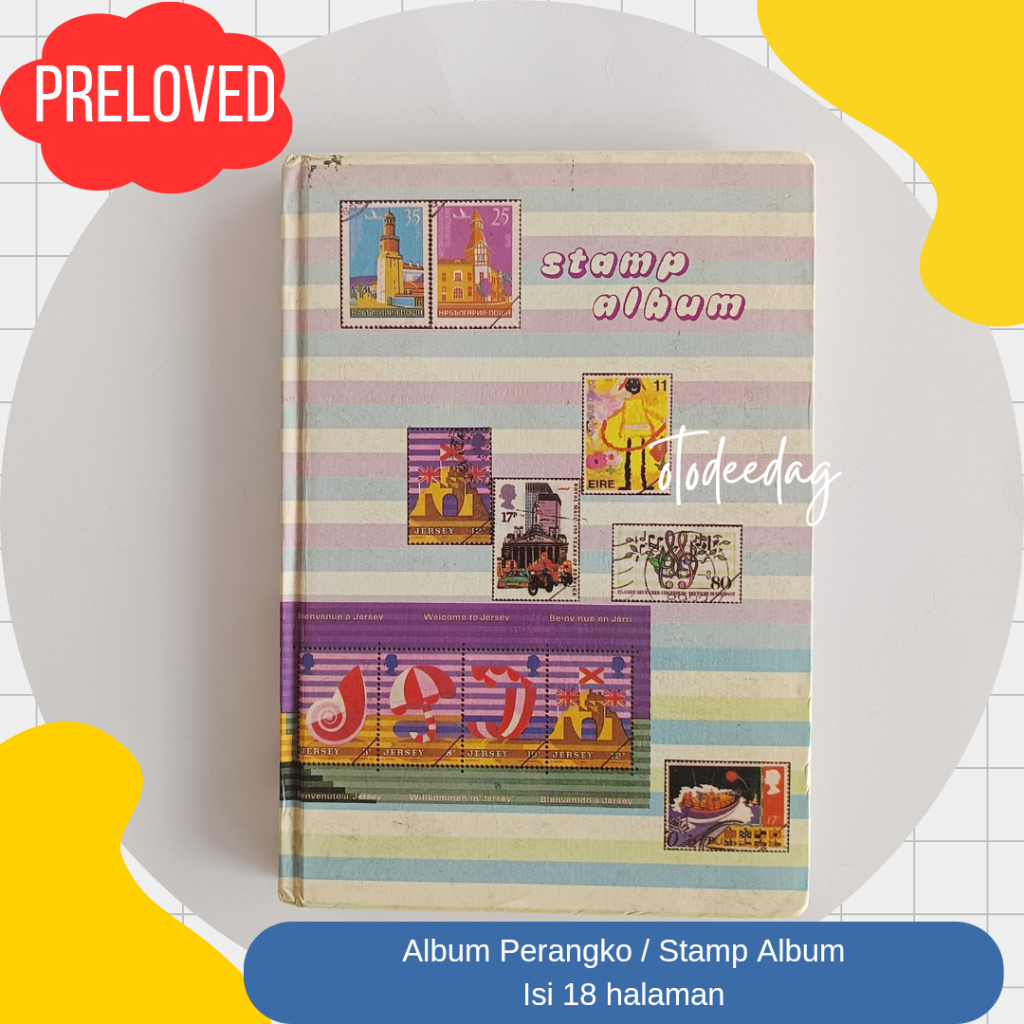 

Buku Stamp Album Perangko Prangko Kuno Langka Filateli Jadul Bekas Preloved A