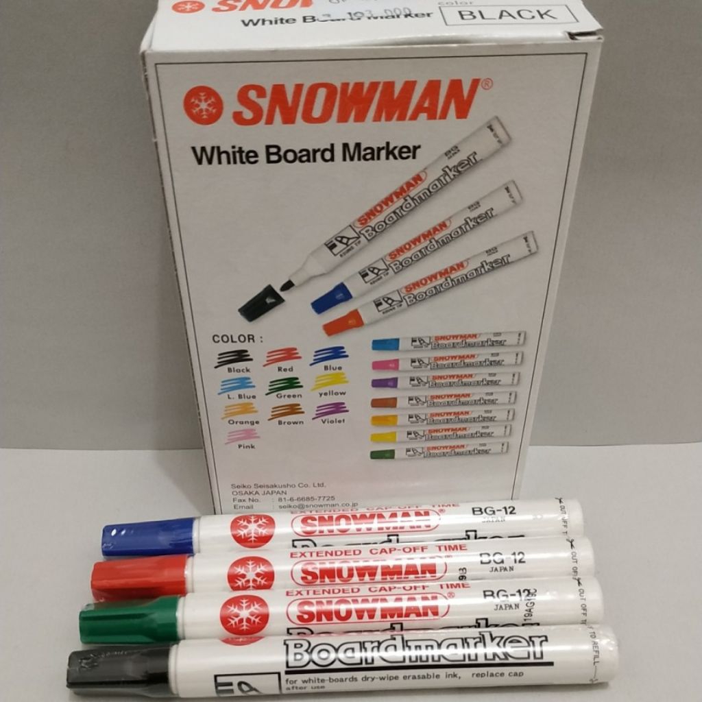 

Spidol Snowman BG Non Permanen 1box isi 12pcs
