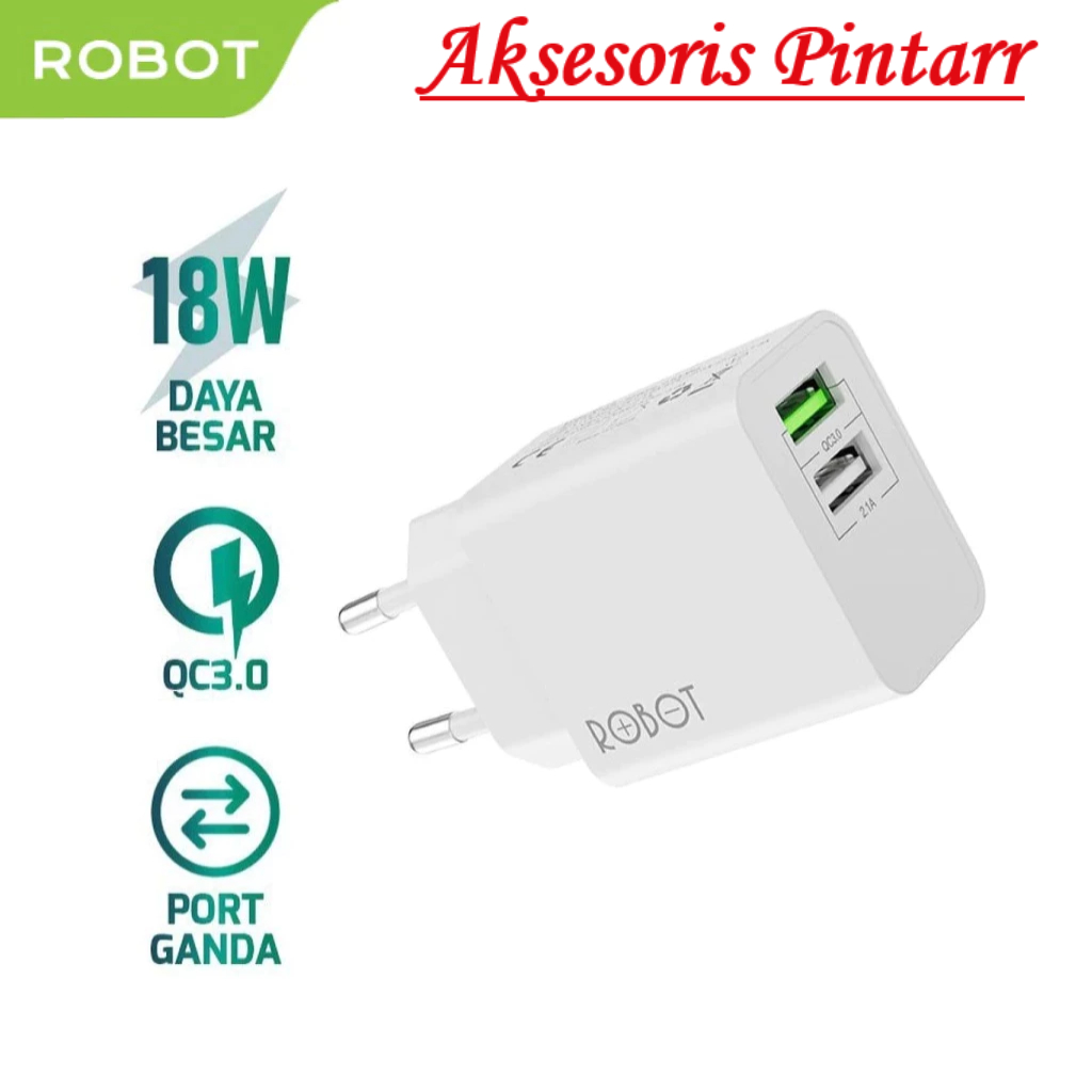 ROBOT RT-F4 Charger Handphone QC 3.0 Dual Port