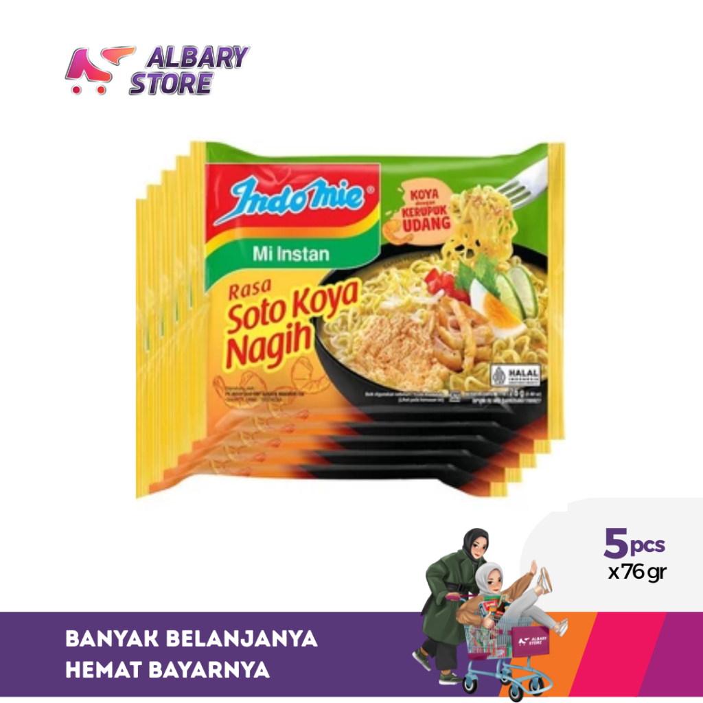 

5 PCS - Indomie Mi Instan Soto Koya Nagih 76 g