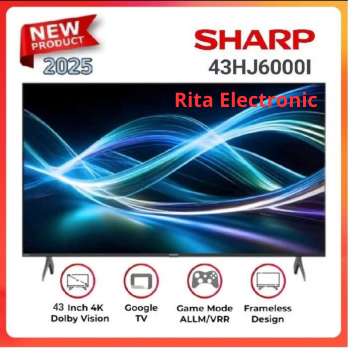 TV Android 4K Sharp Ukuran 43" 4T-C43HJ6000i Remote Bisa Voice