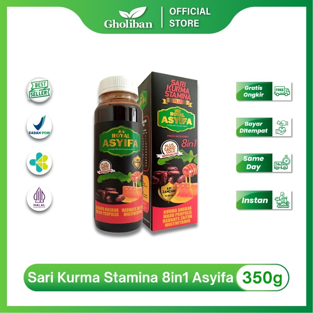 

ASYIFA Madu Sari Kurma Stamina Plus 8in1 350g Membantu Meningkatkan Daya Tahan Tubuh