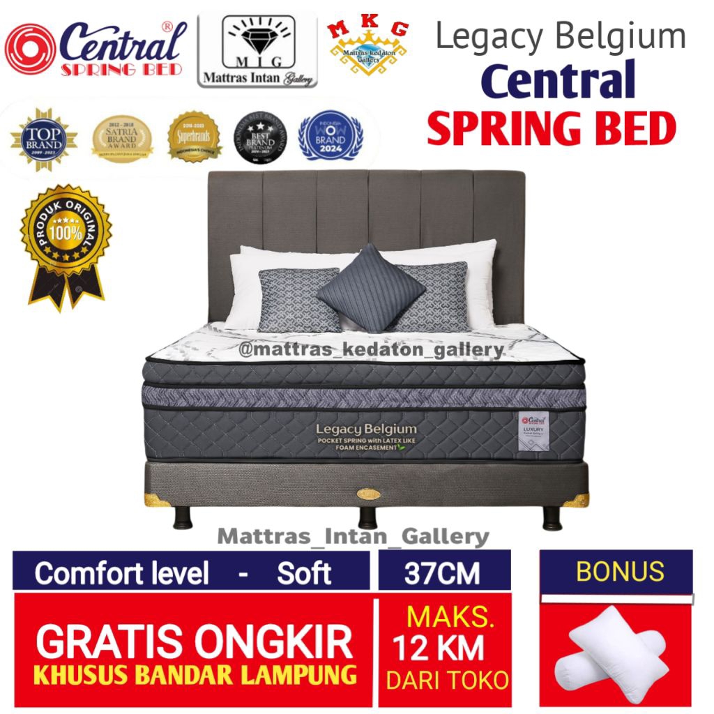 CENTRAL SPRING BED LEGACY BELGIUM LATEX KASUR MATRAS MATTRESS FULL SET MATTRAS KEDATON GALLERY