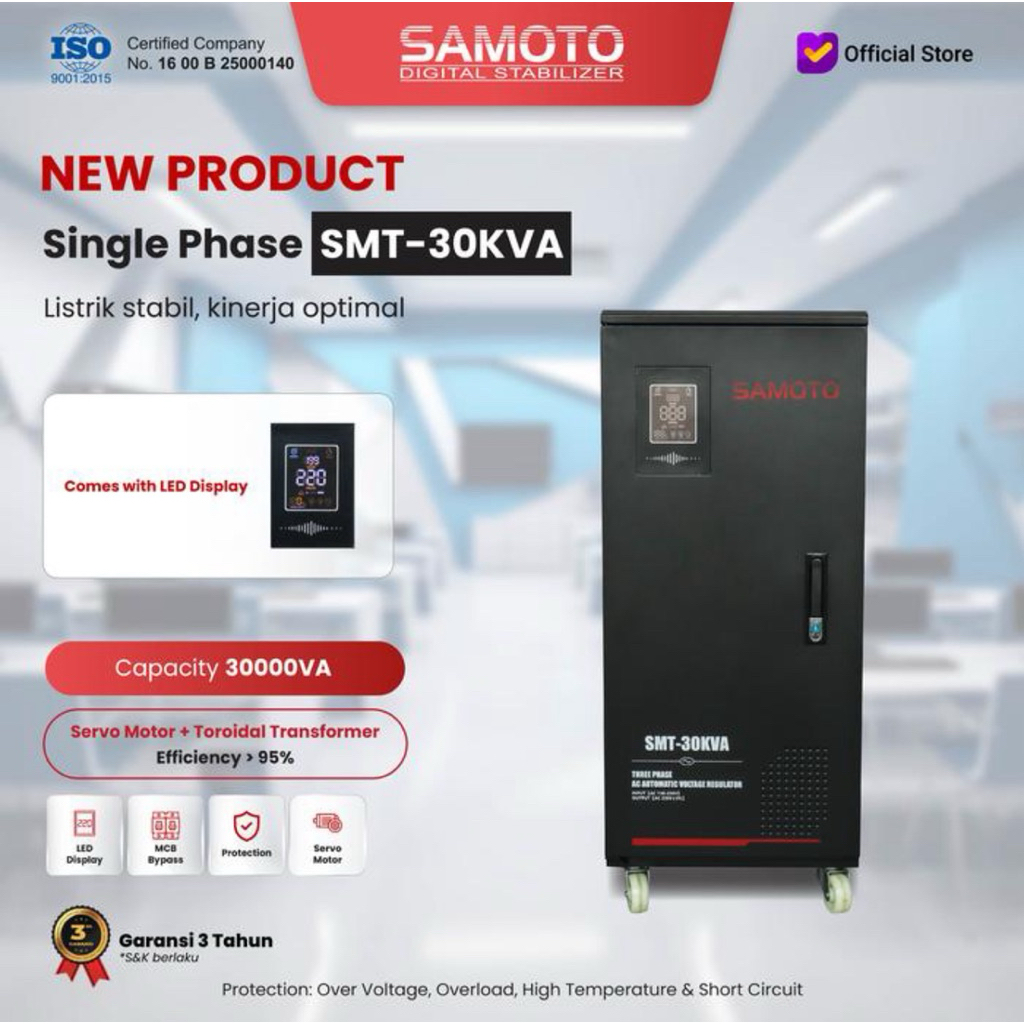 Stavol (Motor) Stabilizer Samoto SMT-30000 1Phase / Stabilizer 30.000Watt 1 Phase SMT POWER SMT 30.0