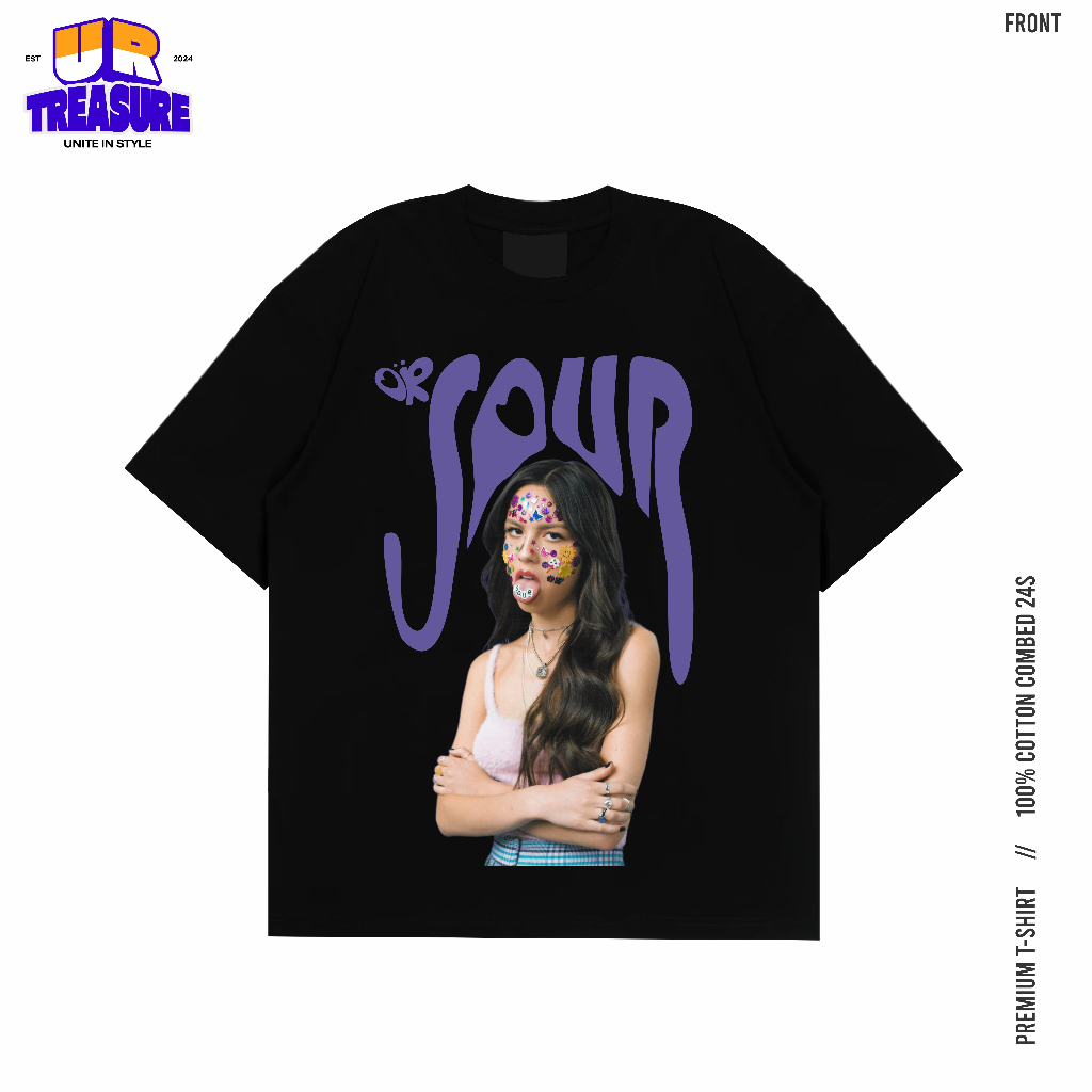 Tshirt Sour Olivia Rodrigo Cotton combed 24s tebal / Kaos T-shirt  Olivia rodrigo unisex - urtreasur