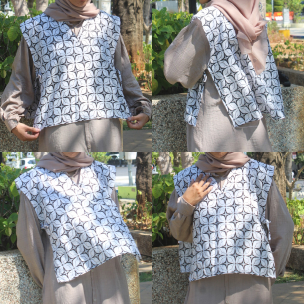 vest, baju rompi,vest batik wanita