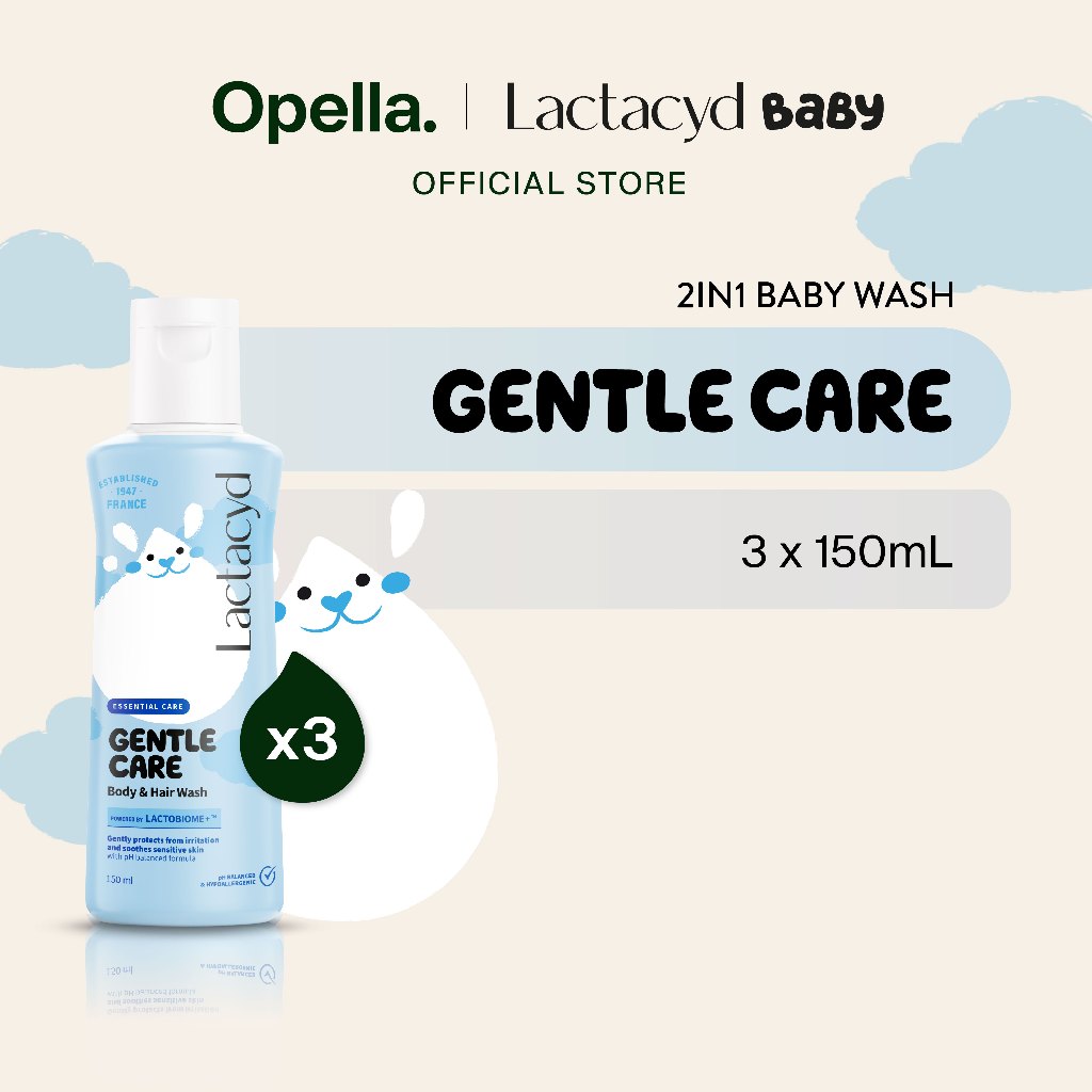 Lactacyd Baby Gentle Care 2in1 Body Wash and Hair Shampoo 3x150mL - Sabun & Sampo Bayi Melindungi da