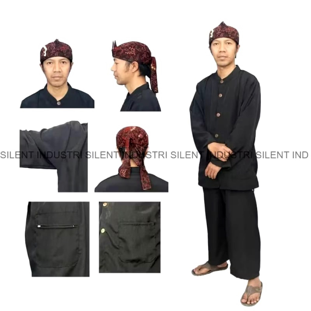 stelan baju pangsi pria dewasa warna hitam termurah dan terlaris/baju pencak silat/baju adu domba/st