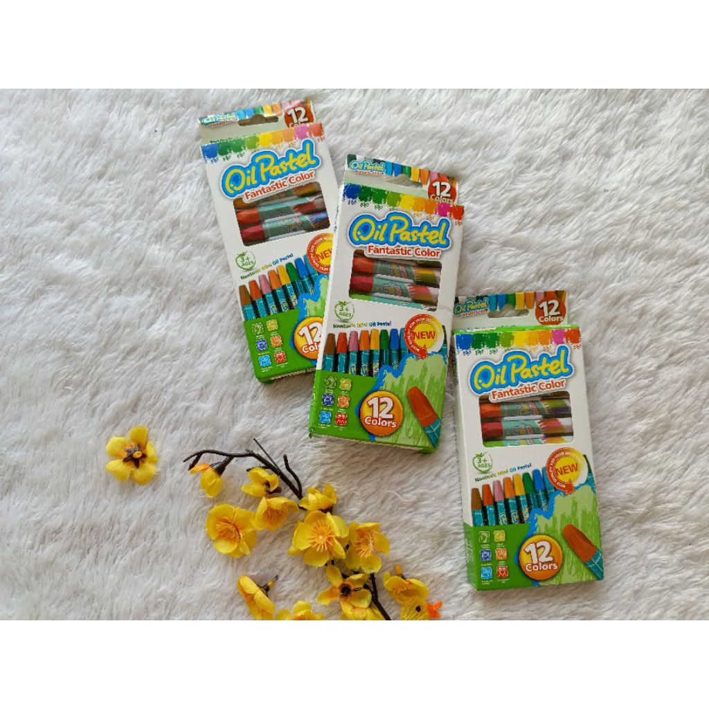 

6Y Krayon Minyak 12 Warna untuk Anak | Pensil Cat Air | Kotak Hadiah Alat Tulis | Set Pena Warna Gambar Krayon