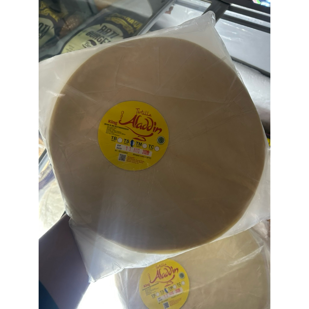 

Tortila atau kulit kebab ukuran Besar merk Aladdin isi 20pc
