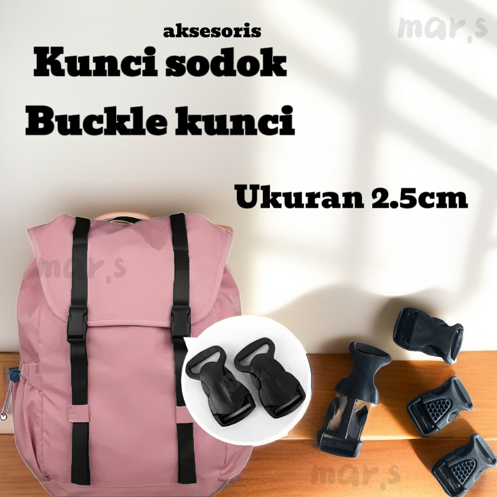 Kunci Sodok Tas 2,5cm Plastik Buckle Acetal