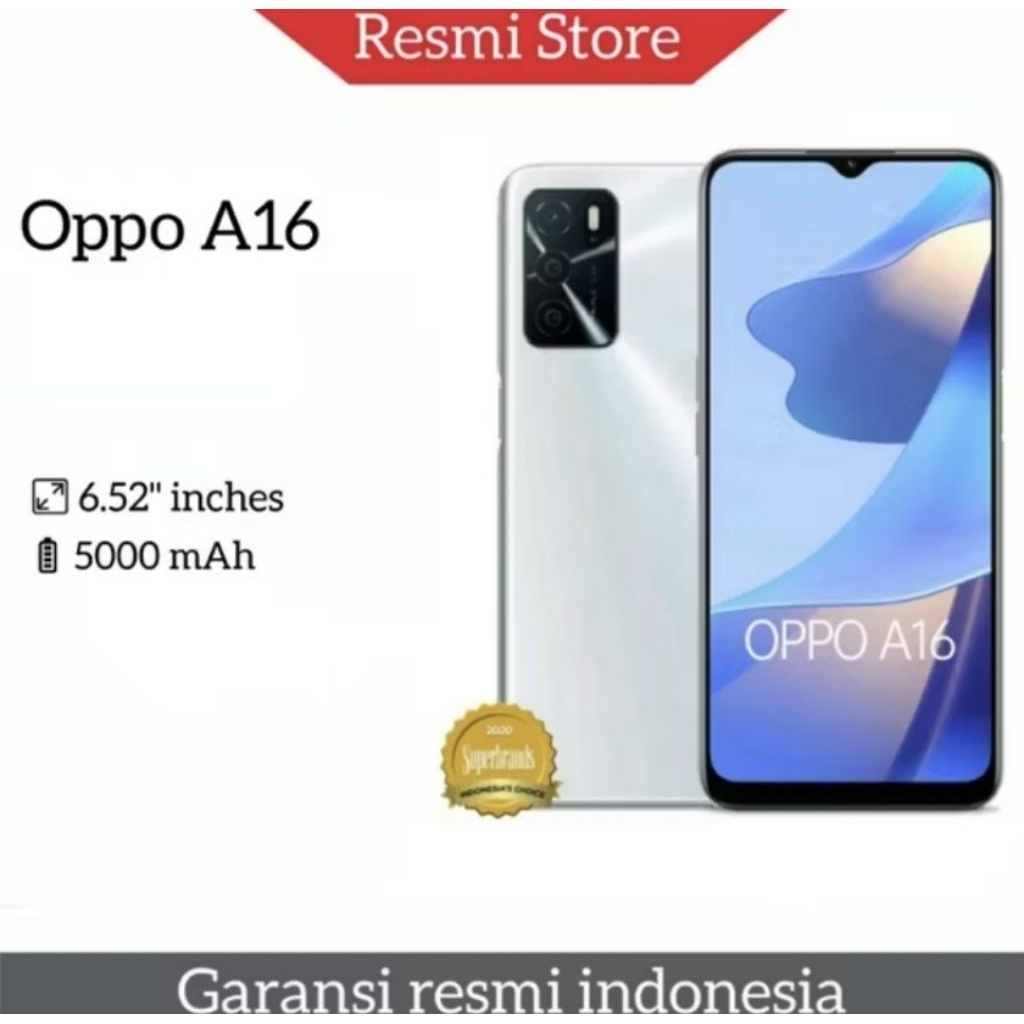oppo a16 versi ram 3 32gb hp second original lengkap