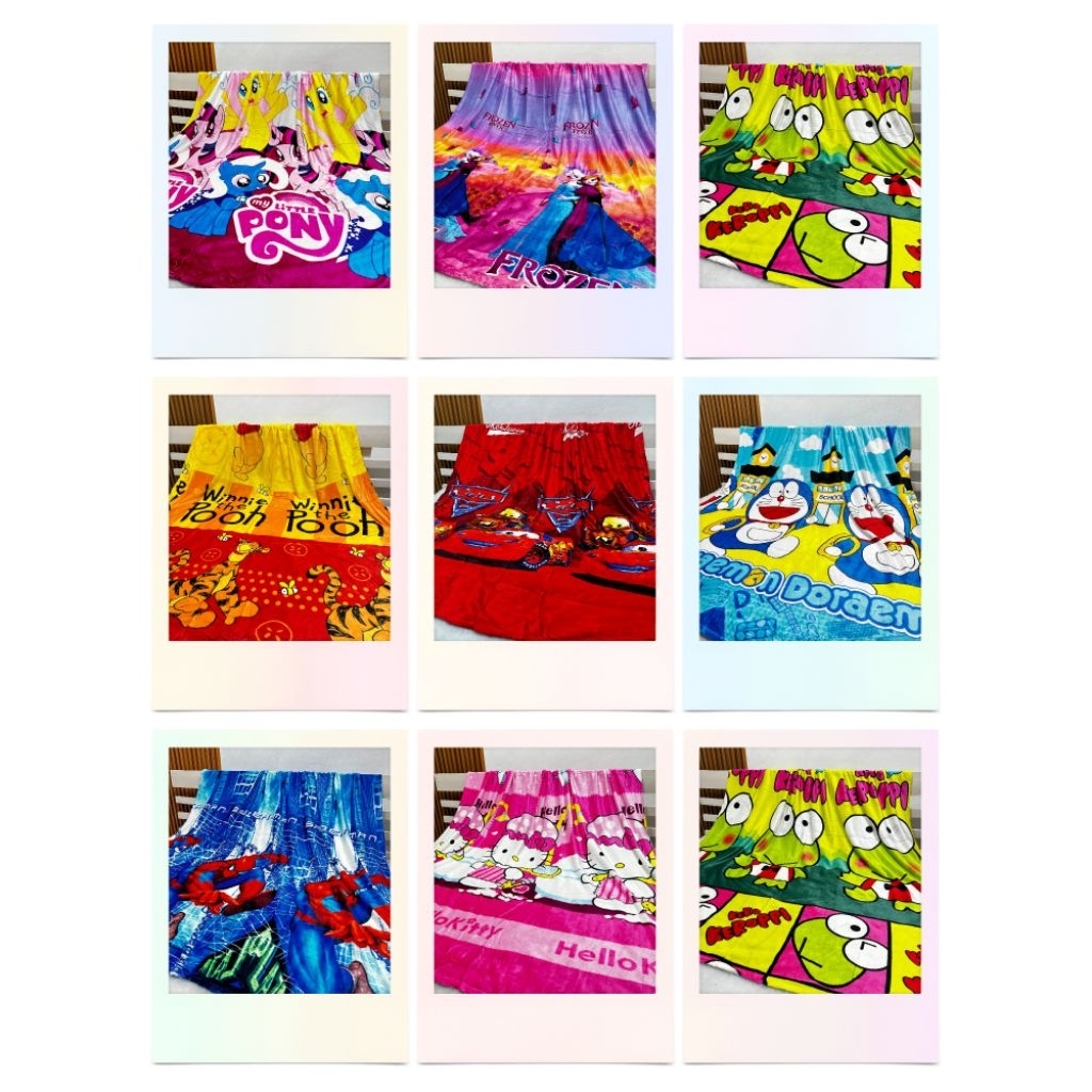 Selimut karakter halus motif anak cewek