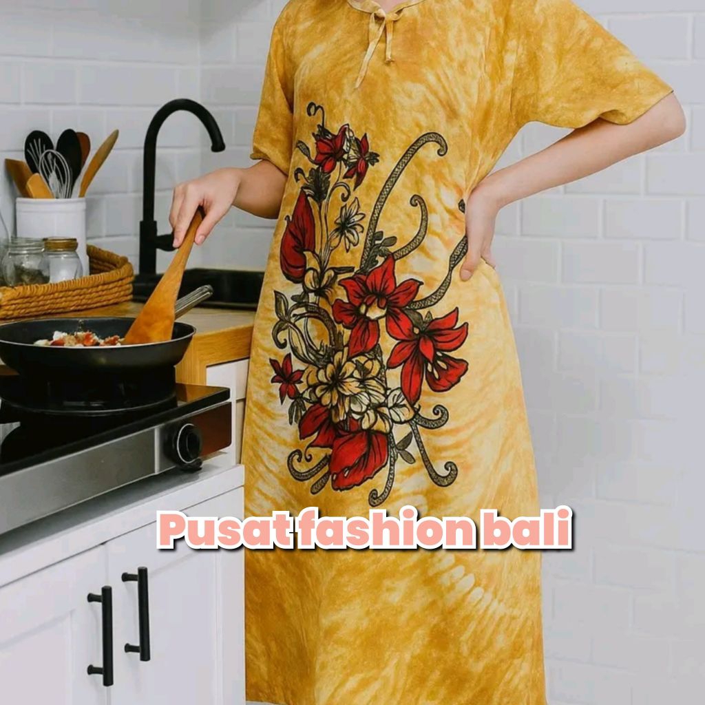Daster Bali Jumbo Santai Daster Bali Motif Bunga Bahan Katun Premium Daster Kaos Abstrak