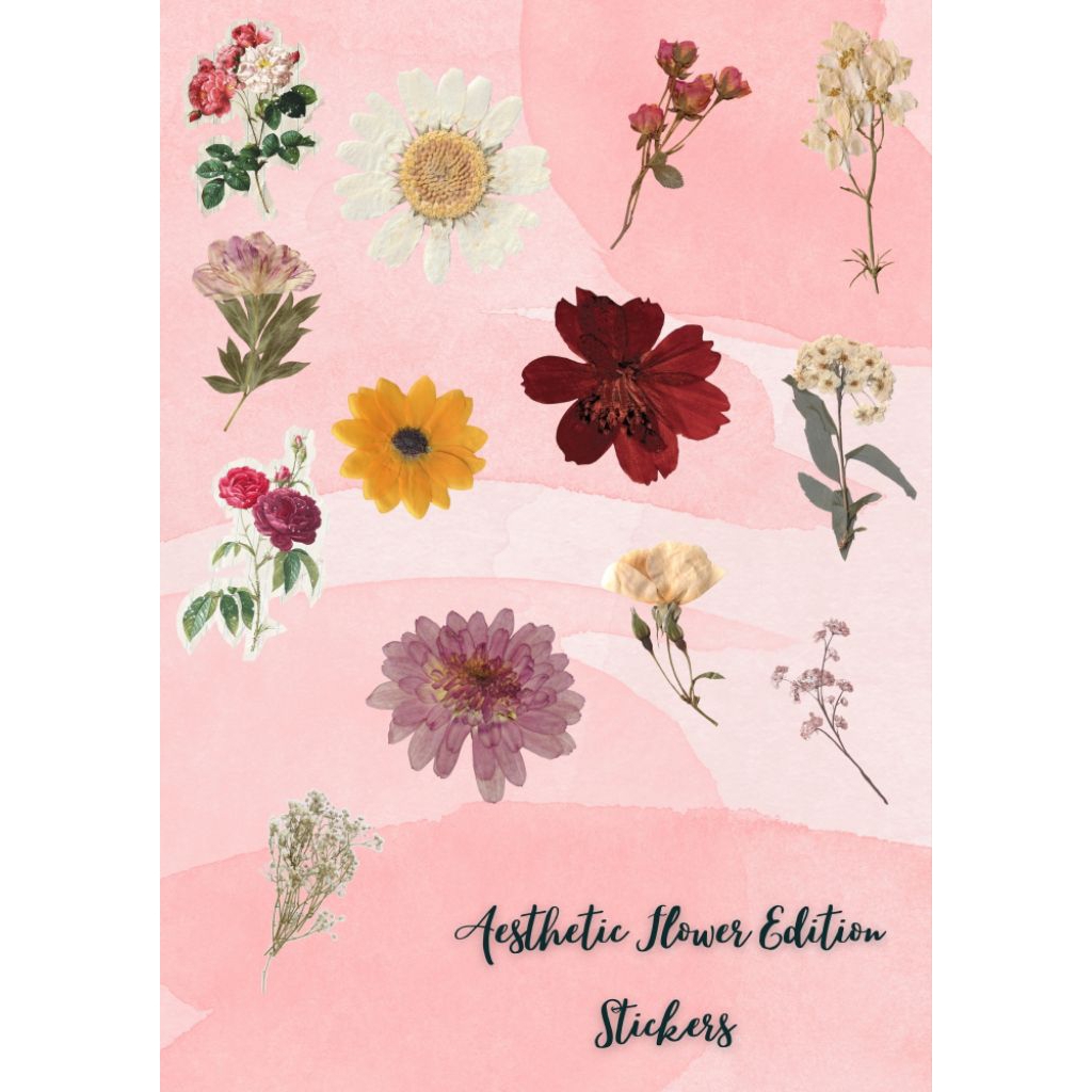 

HOT Stiker bunga Sticker vinyl aesthetic flower | Stiker Laptop Hp Tumbler