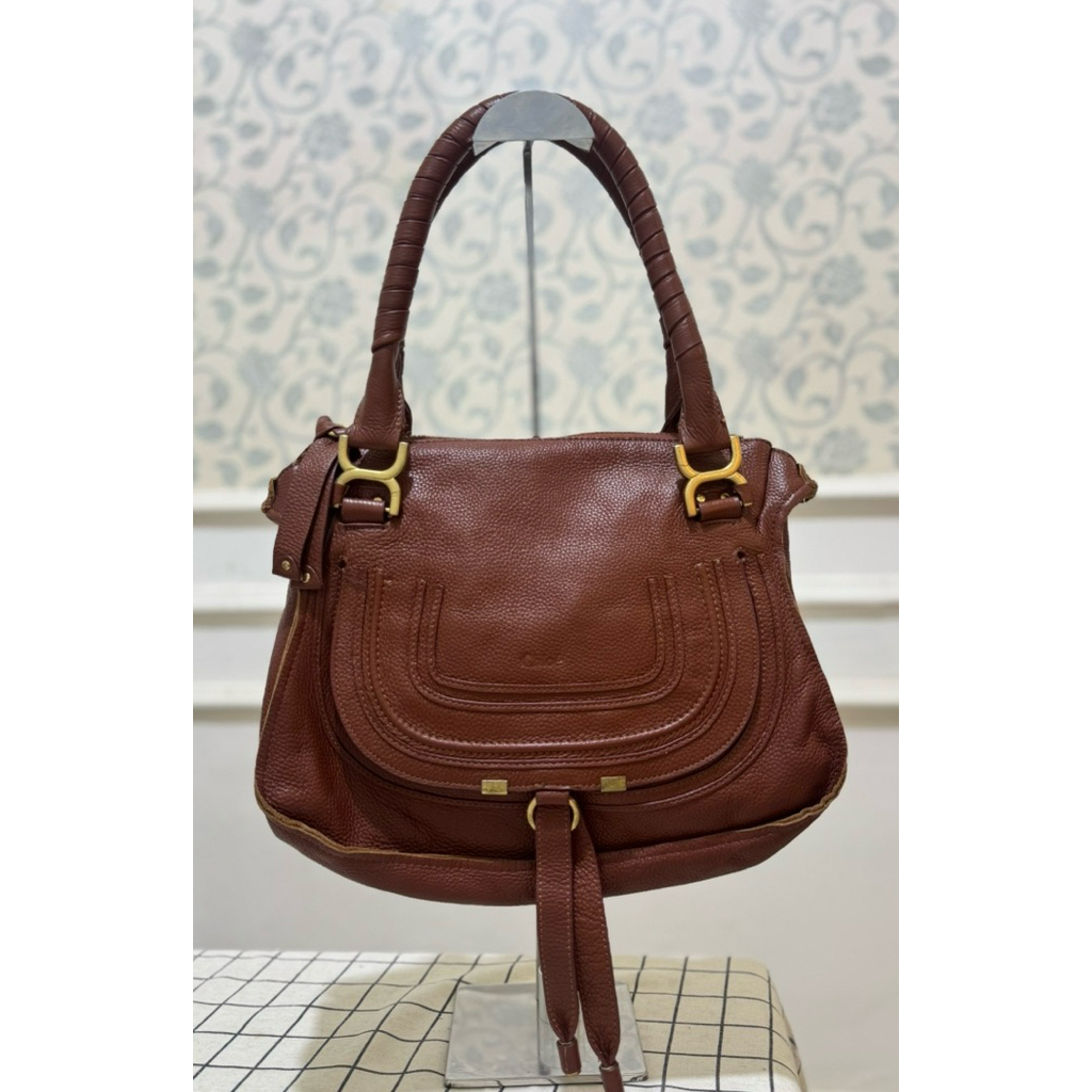 Chloe Marcie Handbag Bag Authentic Brown Old type No shoulder strap Authentic