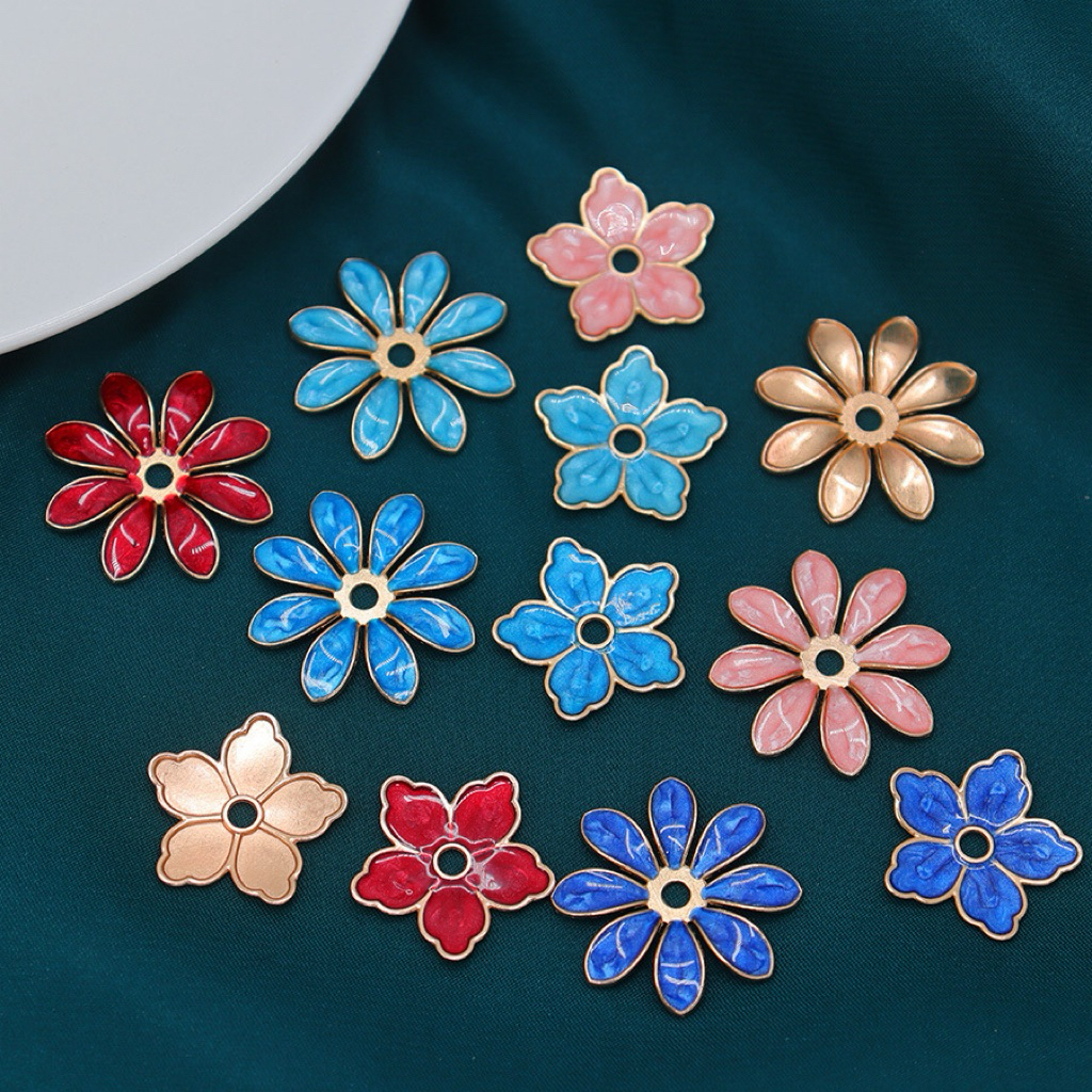 BeadsBaby88 Manik Mote Kelopak Bunga Sakura Jasmine dahlia/ Bunga based Metal Banyak bentuk besar da
